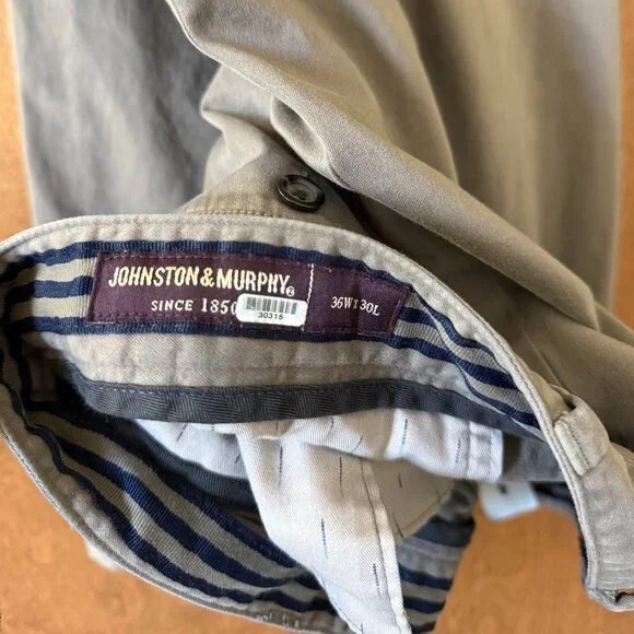 Johnston & Murphy Grey Washed Straight Leg Chino - Picture 2 of 4